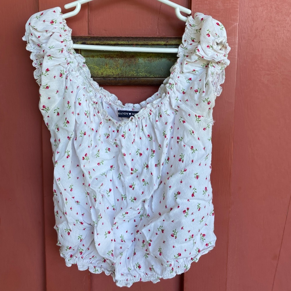Brandy Melville floral ots top